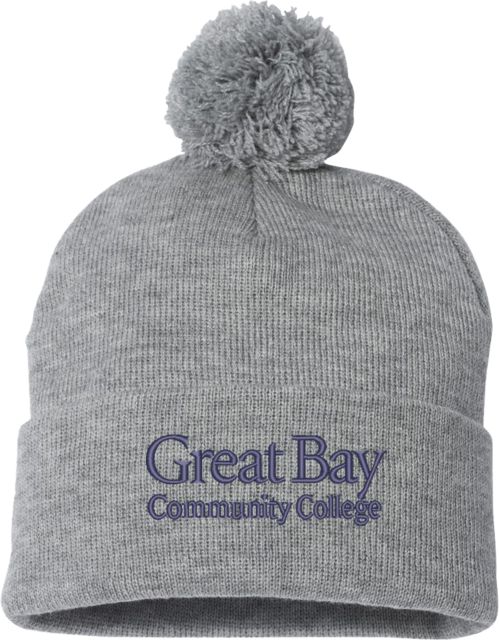 Great Bay CC Sportsman Pom Pom Cuffed Beanie Great Bay Community College - ONLINE ONLY