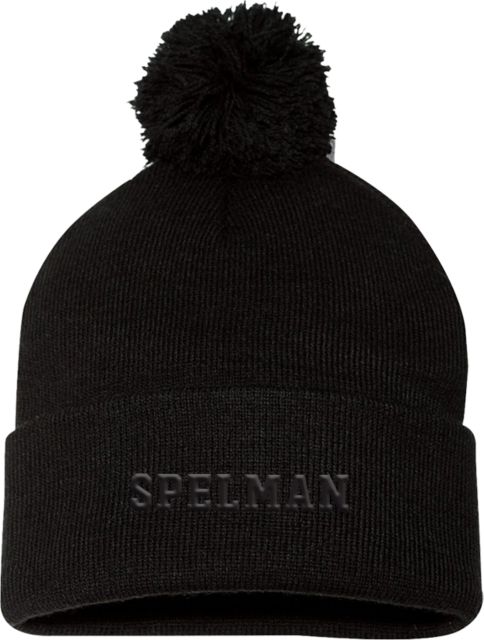 Spelman College Sportsman Pom Pom Cuffed Beanie Spelman Wordmark - TONE - ONLINE ONLY