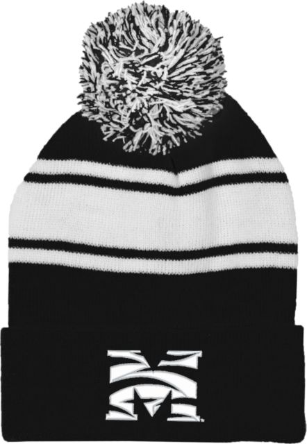 Morehouse College Two Tone Knit Pom Beanie w/Cuff Tiger M - ONLINE ONLY