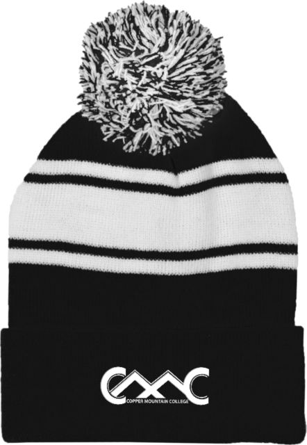 Copper Mountain Two Tone Knit Pom Beanie w/Cuff Copper Mountain College Primary Mark - ONLINE ONLY
