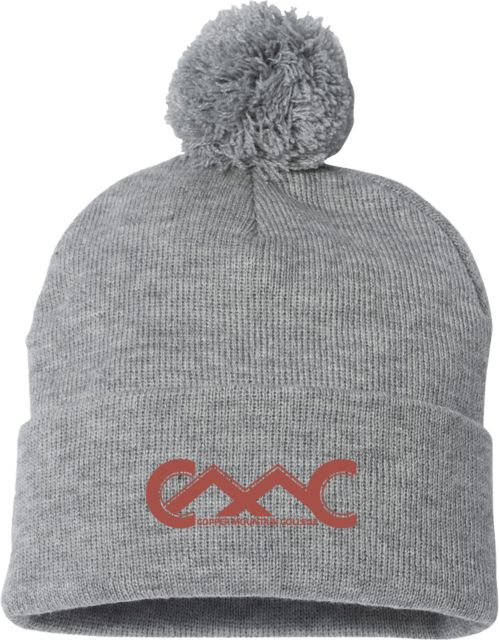 Copper Mountain Sportsman Pom Pom Cuffed Beanie Copper Mountain College Primary Mark - ONLINE ONLY