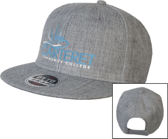 Carteret Wool Blend Flat Bill Snapback Hat Primary Mark - ONLINE ONLY