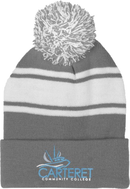 Carteret Two Tone Knit Pom Beanie w/Cuff Primary Mark - ONLINE ONLY