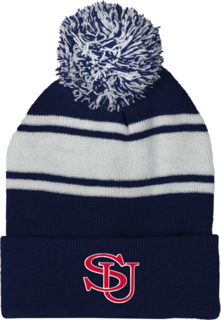 Shippensburg Two Tone Knit Pom Beanie w/Cuff Prince Georges Community College Icon ONLY - ONLINE ONLY