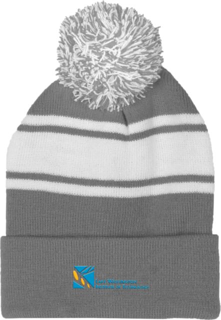 Lake Washington Two Tone Knit Pom Beanie w/Cuff Lake Washington Wordmark - ONLINE ONLY