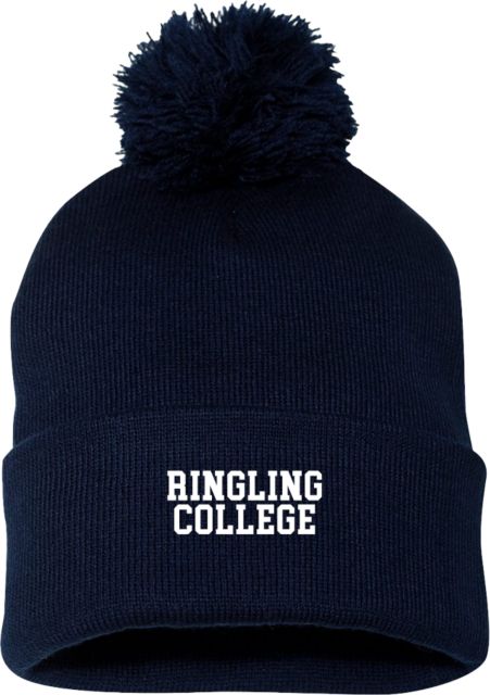 Ringling School Sportsman Pom Pom Cuffed Beanie Collegiate Ringling College - ONLINE ONLY