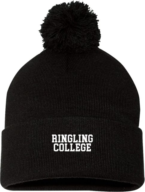 Ringling School Sportsman Pom Pom Cuffed Beanie Collegiate Ringling College - ONLINE ONLY