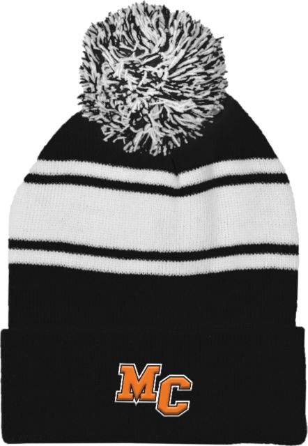 Morton College Two Tone Knit Pom Beanie w/Cuff Morton College MC Mark - ONLINE ONLY