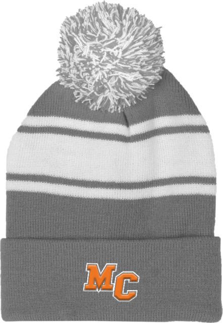 Morton College Two Tone Knit Pom Beanie w/Cuff Morton College MC Mark - ONLINE ONLY