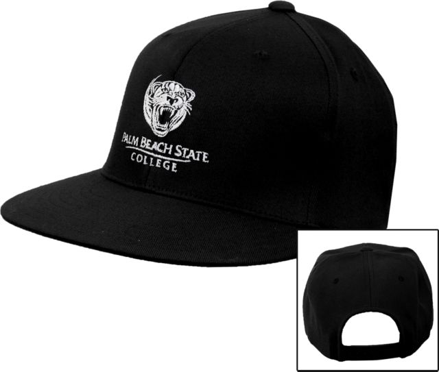 Palm Beach State Flat Bill Snapback Hat Palm Beach State Panther Logo - ONLINE ONLY