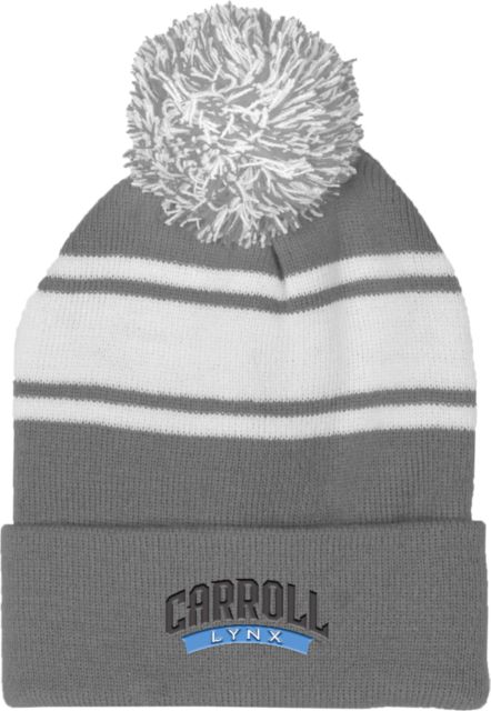 Carroll CC Two Tone Knit Pom Beanie w/Cuff Carroll Lynx Banner Wordmark - ONLINE ONLY
