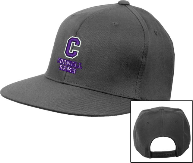 Cornell College Flat Bill Snapback Hat Cornell Rams Stacked - ONLINE ONLY