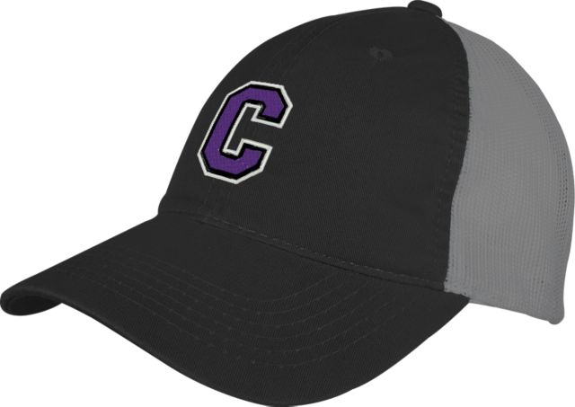Cornell College Black/Charcoal Mesh Back Unstructured Low Profile Hat Cornell C - ONLINE ONLY