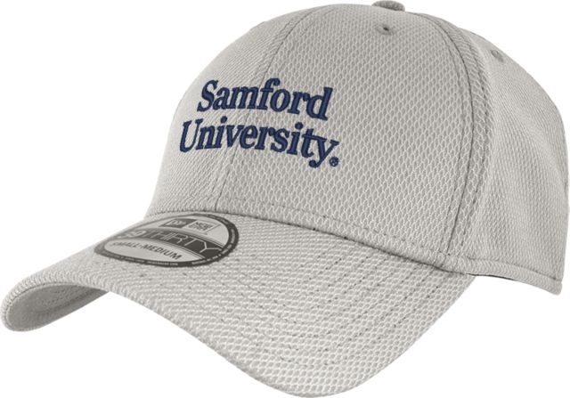 Samford New Era Light Diamond Era 39Thirty Stretch Fit Hat University Wordmark Stacked - ONLINE ONLY