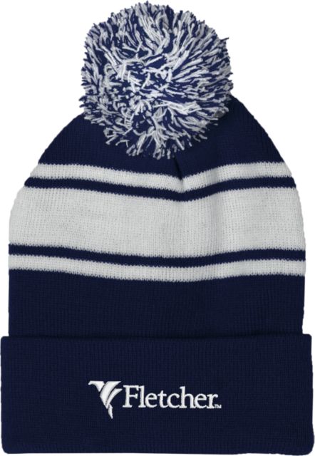 Fletcher Tech Two Tone Knit Pom Beanie w/Cuff Simplified Logo - ONLINE ONLY