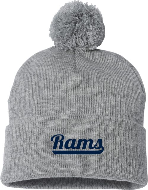 Shepherd Sportsman Pom Pom Cuffed Beanie Rams Script Logo - ONLINE ONLY