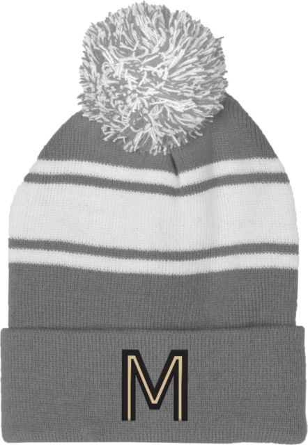 College of Marin Two Tone Knit Pom Beanie w/Cuff College of Marin M - ONLINE ONLY