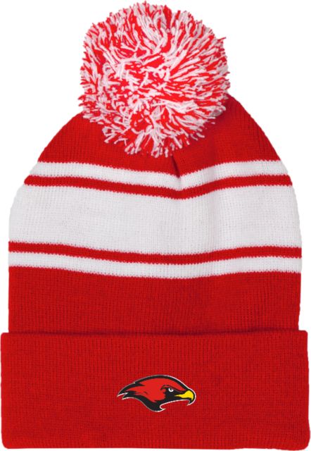 La Roche Two Tone Knit Pom Beanie w/Cuff La Roche University Mascot - ONLINE ONLY