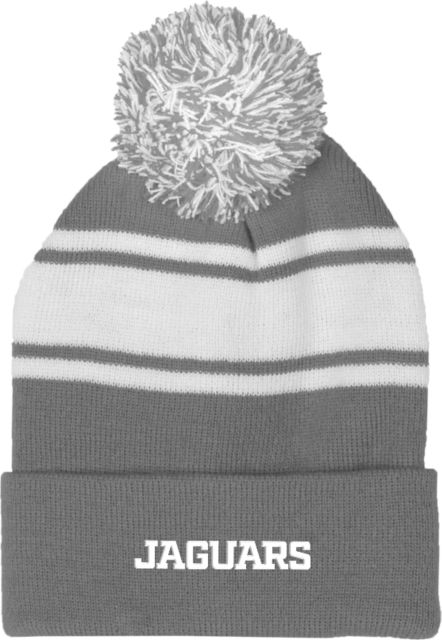 Texas A&M San Antonio Two Tone Knit Pom Beanie w/Cuff Jaguars Wordmark - ONLINE ONLY