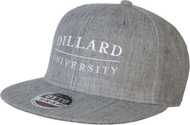Dillard Wool Blend Flat Bill Snapback Hat Dillard University Wordmark - ONLINE ONLY