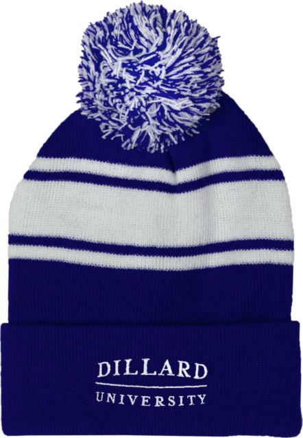 Dillard Two Tone Knit Pom Beanie w/Cuff Dillard University Wordmark - ONLINE ONLY