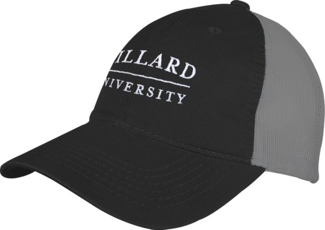 Dillard Black/Charcoal Mesh Back Unstructured Low Profile Hat Dillard University Wordmark - ONLINE ONLY