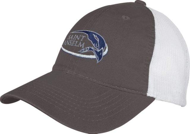 Saint Anselm Mesh Back Unstructured Low Profile Hat Athletic Mark Hawk Head - ONLINE ONLY