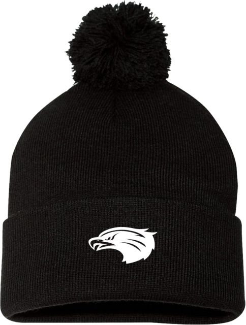 Houston Clear Lake Sportsman Pom Pom Cuffed Beanie UHCL - Hawk Head - ONLINE ONLY