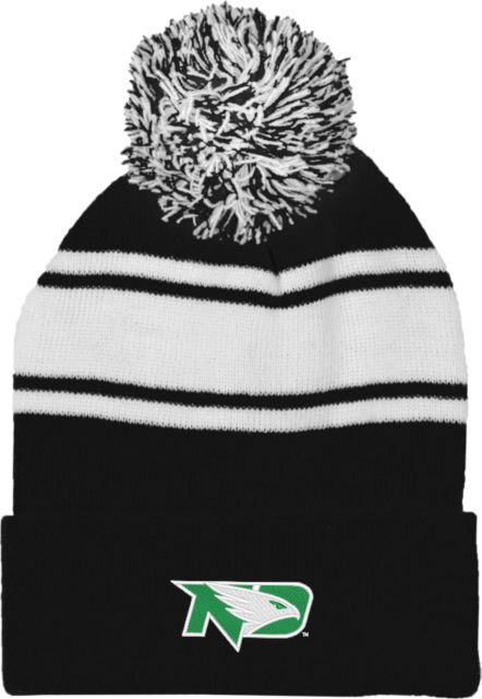 University of North Dakota Two Tone Knit Pom Beanie w/Cuff Primary Athletic Mark - ONLINE ONLY
