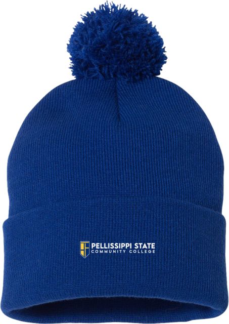 Pellissippi Sportsman Pom Pom Cuffed Beanie Pellissippi State Community College Logo - ONLINE ONLY