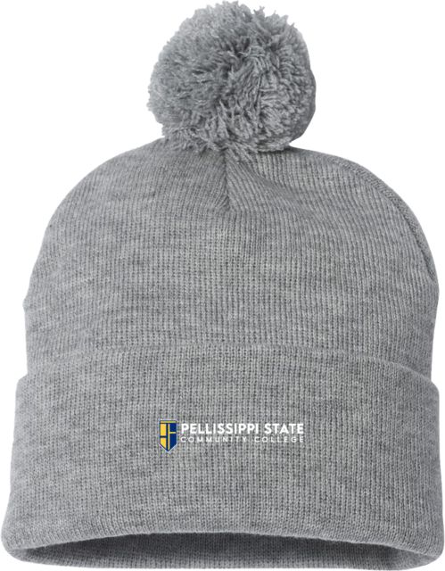 Pellissippi Sportsman Pom Pom Cuffed Beanie Pellissippi State Community College Logo - ONLINE ONLY