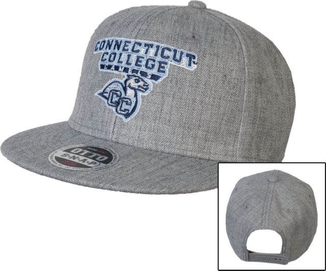 Connecticut College Wool Blend Flat Bill Snapback Hat Primary Mark - ONLINE ONLY