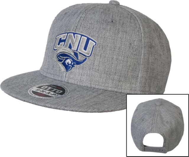 Christopher Newport Heather Wool Blend Flat Bill Snapback Hat Official Logo - ONLINE ONLY