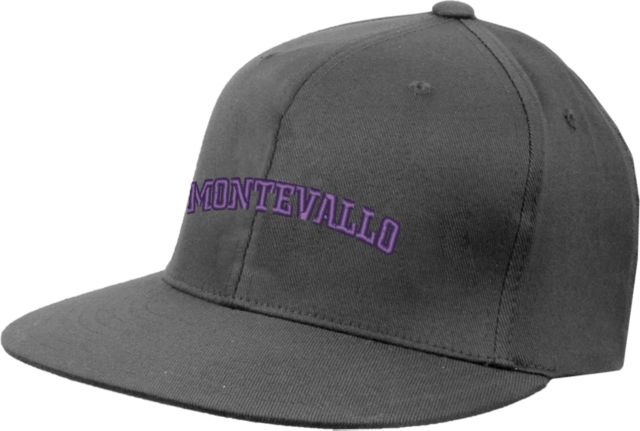 Montevallo Flat Bill Snapback Hat Arched Montevallo Wordmark - ONLINE ONLY