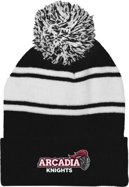Arcadia Two Tone Knit Pom Beanie w/Cuff Official Logo - ONLINE ONLY