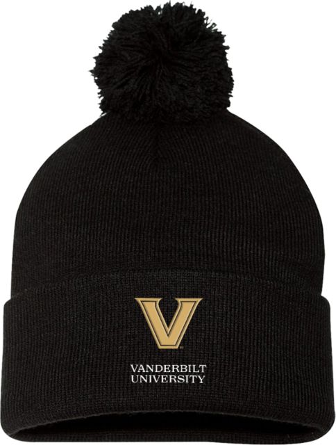 Vanderbilt Sportsman Pom Pom Cuffed Beanie Vanderbilt University - Stacked Mark - ONLINE ONLY