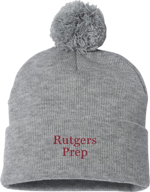 Rutgers Prep Sportsman Pom Pom Cuffed Beanie Rutgers Prep Stacked - ONLINE ONLY