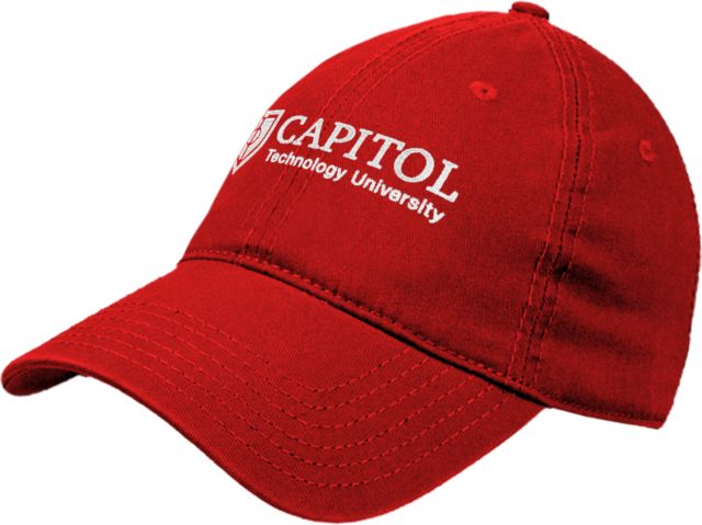 Capitol Technology Red Unstructured Adjustable Low Profile Hat Primary Mark - ONLINE ONLY