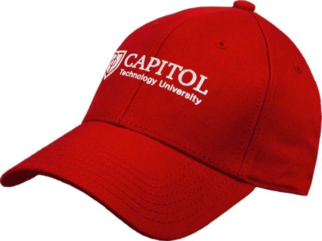 Capitol Technology Red Structured Adjustable Pro Style Hat Primary Mark - ONLINE ONLY
