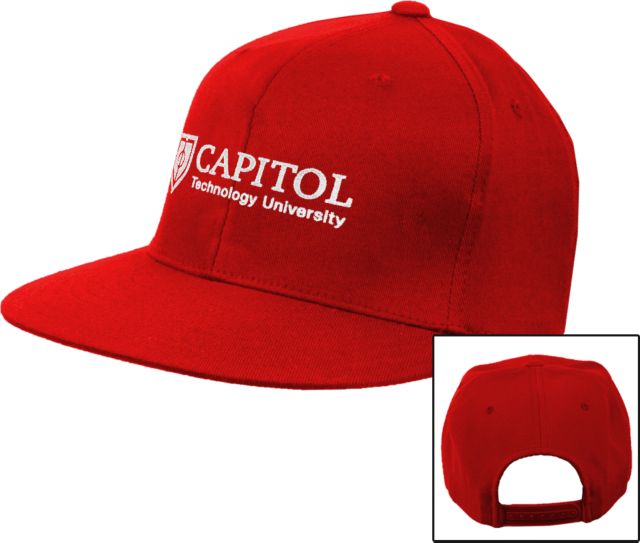 Capitol Technology Red Flat Bill Snapback Hat Primary Mark - ONLINE ONLY