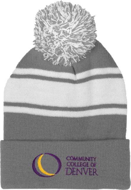 CC Denver Two Tone Knit Pom Beanie w/Cuff Primary Mark