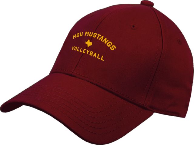Midwestern State Structured Adjustable Pro Style Hat Volleyball - MSU Mustangs Arched - ONLINE ONLY