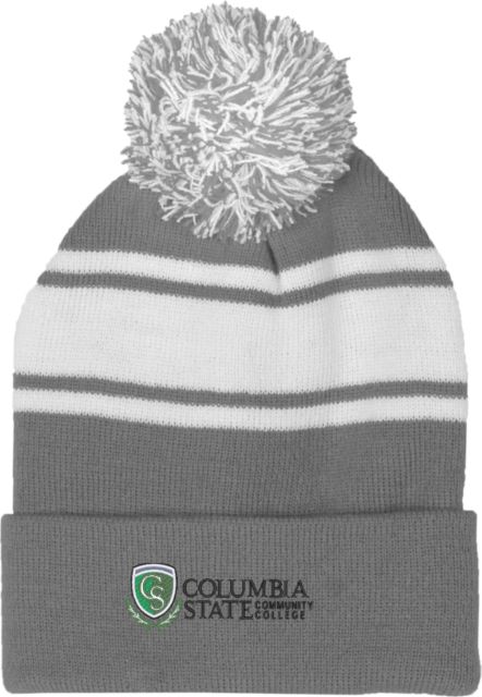 Columbia State CC Two Tone Knit Pom Beanie w/Cuff Columbia State Community College - ONLINE ONLY