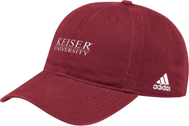 Keiser Adidas Burgundy Adjustable Washed Slouch Keiser University Stacked - ONLINE ONLY