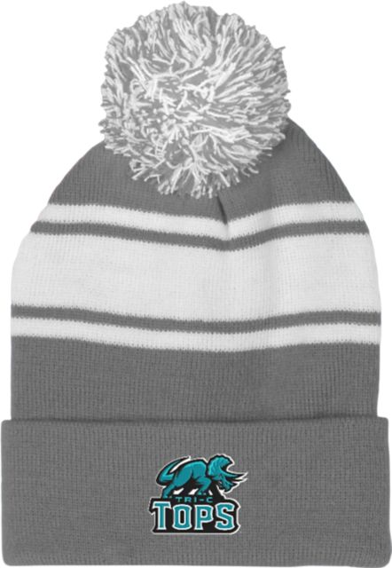 Cuyahoga CC Two Tone Knit Pom Beanie w/Cuff Tri-C Tops Mascot Mark - ONLINE ONLY