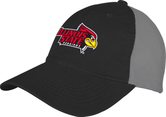 Illinois State Black/Charcoal Mesh Back Unstructured Low Profile Hat Illinois State Official Athletics Logo - ONLINE ONLY