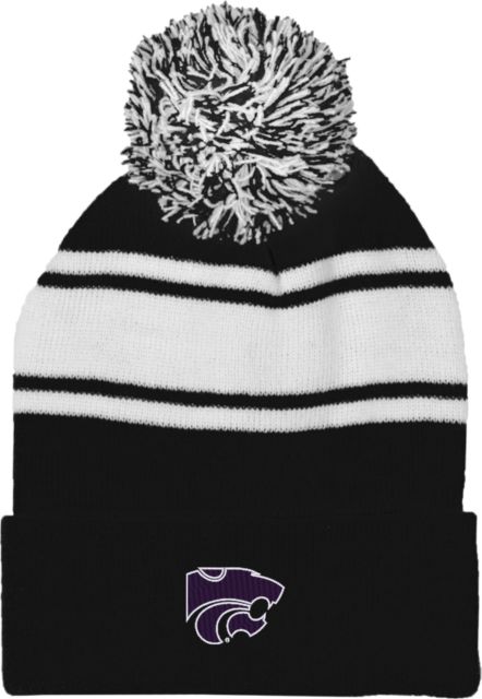Kansas State Two Tone Knit Pom Beanie w/Cuff K State Primary Athletic Mark - ONLINE ONLY