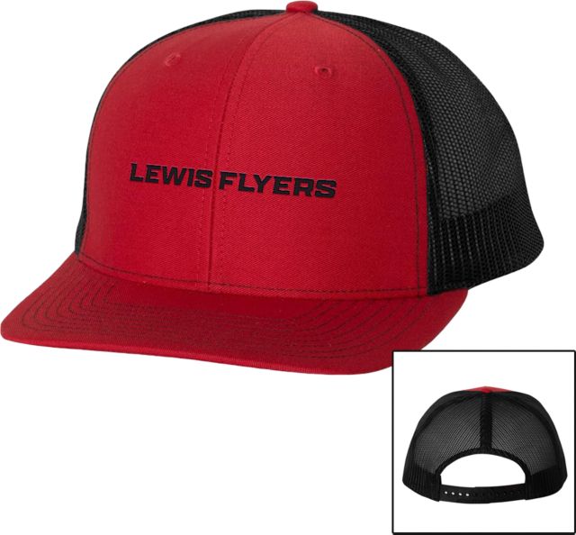 Lewis Richardson Red/Black Trucker Hat Lewis Flyers Wordmark - Horizontal