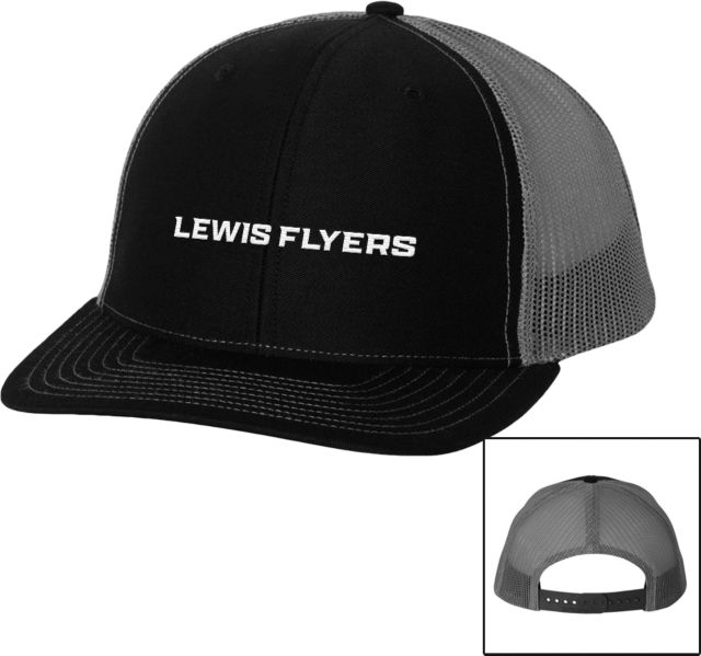 Lewis Richardson Black/Charcoal Trucker Hat Lewis Flyers Wordmark - Horizontal