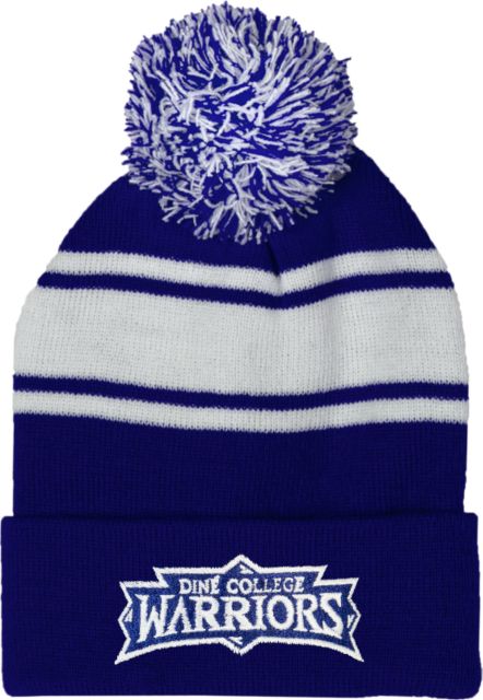 Dine College Two Tone Knit Pom Beanie w/Cuff Dine College Warriors - ONLINE ONLY